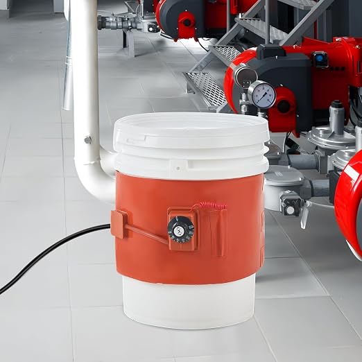 VEVOR Metal Drum Heater, 800 Watt 7.75" Width, Pail Heating Band for 5 Gallon Barrel, 86-302℉ Adjustable Thermostat, High Efficiency Silicone Grease Keg Heater, Tested to UL 499 Standard, FCC Listed