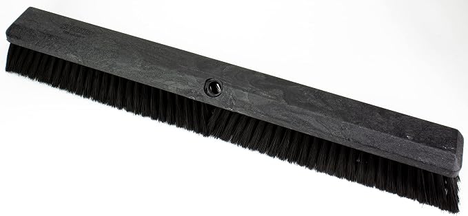 SPARTA 41891EC03 Omni Sweep Plastic Push Broom Head, Heavy Duty, Industrial Broom With Color Code System For Outdoor, Indoor, Garage, Concrete, Patio, Kitchen, Bathroom, 24 Inches, Black
