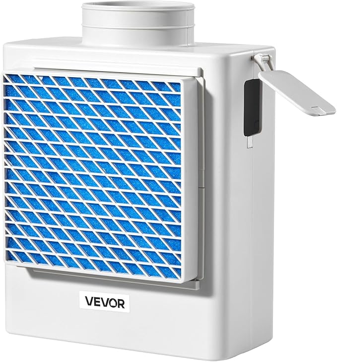 VEVOR 3-in-1 Indoor Dryer Vent Kit,Premium ABS Material Fits 4 inch Exhaust Port, Smart Overheating Reminder Exhaust Hood & Easy-to-Detach Mesh Cap & Multi-layer Purification with 4 Replacement Pads