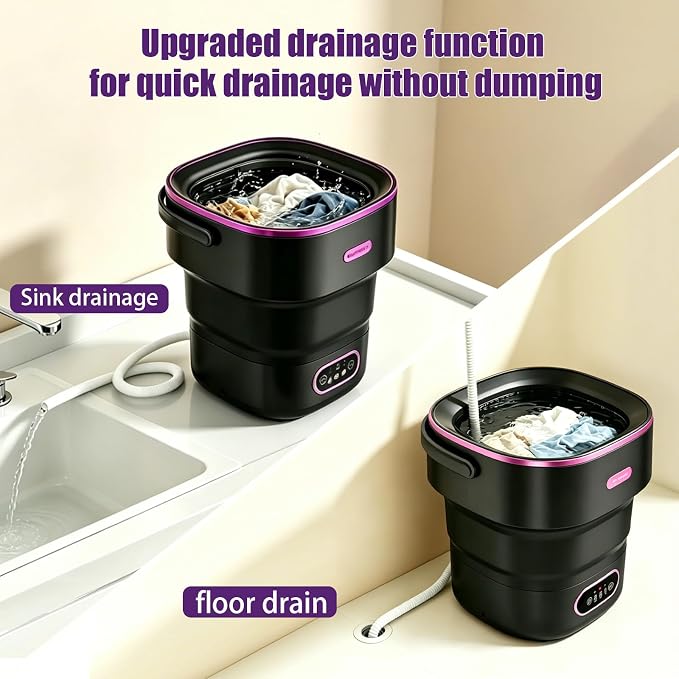 20L Portable Mini Washing Machine,Foldable Portable Washer Mini Lavadora Portatil for Apartment,RV,Camping,Travel – Wash Baby Clothes, Underwear,Bra Separately to Keep Clean and Healthy