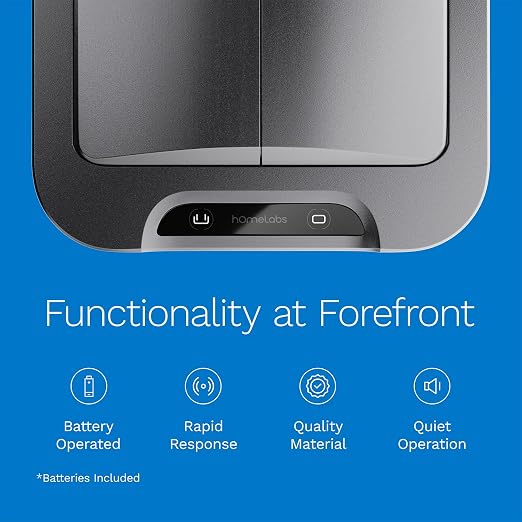 hOmeLabs - 13 Gallon Kitchen Trash Can - Retractable Automatic Sensor Butterfly Lid, Space-Saving Design, Easy to Clean, Battery-Operated with Batteries Included - Dark Stainless Steel