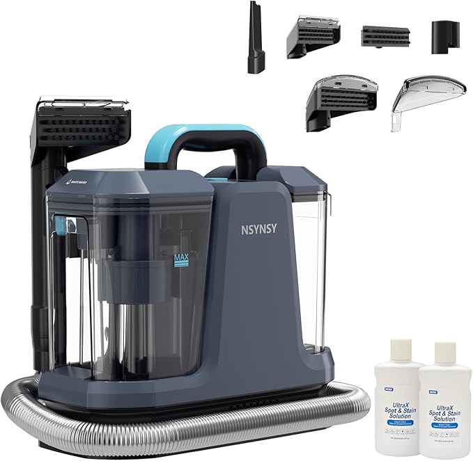 Upholstery Cleaner Machine & Carpet Cleaner | Portable Spot Cleaner with Strong Suction and Scrubbing Brush for Pet Stains, Spills on Couches, Rugs, Mattresses, Car Interiors
