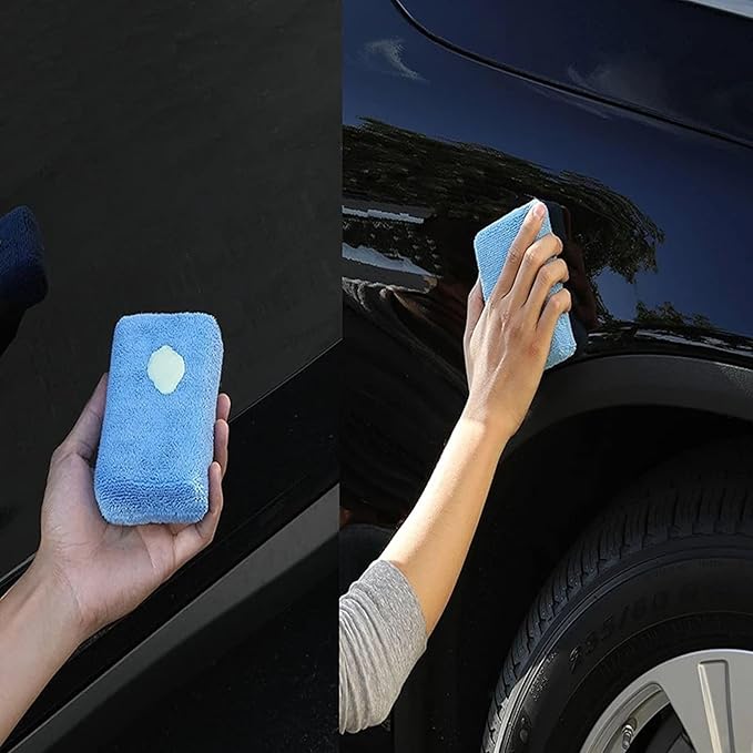 8PCS Microfibre Car Wax Applicator Pads Soft Auto Detailing Wax Sponge Rectangle Foam Car Paint Care Pad Polishing