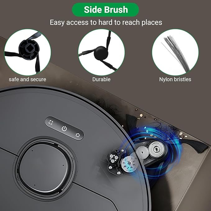 Replacement Kit for Mova E40 Ultra Robot Vacuum, 2 Main Brushes, 4 Filters, 6 Mop Pads & Dust Bags & Scented Tablets & Side Brushes, 1 Cleaning Brush