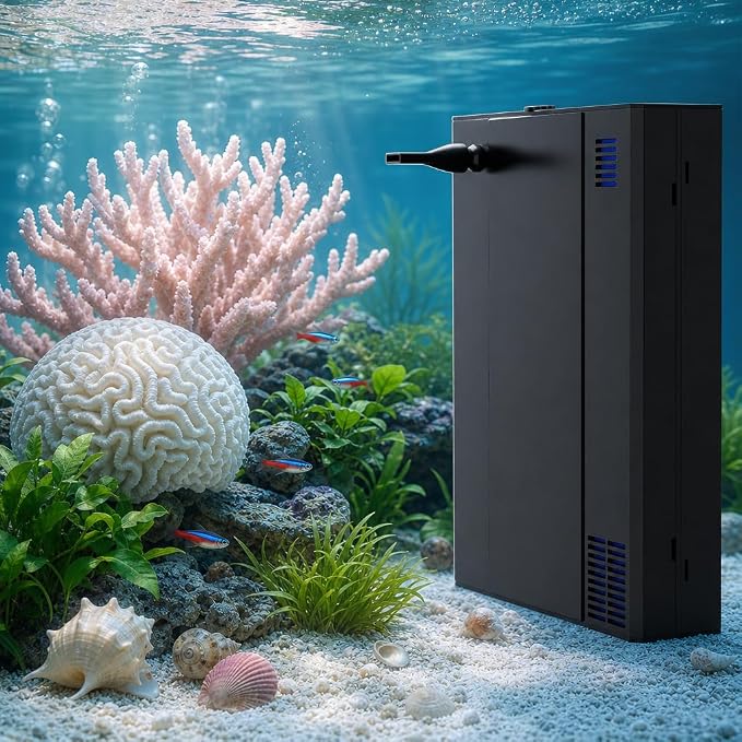 coospider-repta Aquarium Filter UV Green Clean Machine for 15-40 Gallon Fish Tank Crystal Clear 100GPH