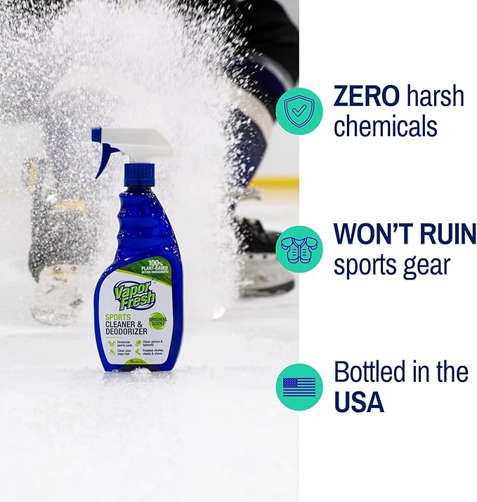 Vapor Fresh Sports Cleaner and Deodorizer - For Boxing Gloves, Sports Pads, Helmets, Gym Bags, Gym Equipment and More - Naturally Powered By Plants, 16 Fl Oz (1-Pack)