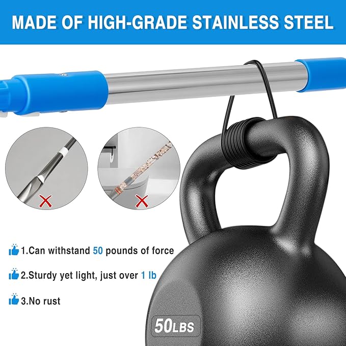 75" Window Squeegee Cleaner Kit with Extension Pole, 360° Rotating Streak-Free Glass Cleaner for High Windows, Shower Doors & Solar Panels – Professional All-in-One Window Cleaning Tools Set