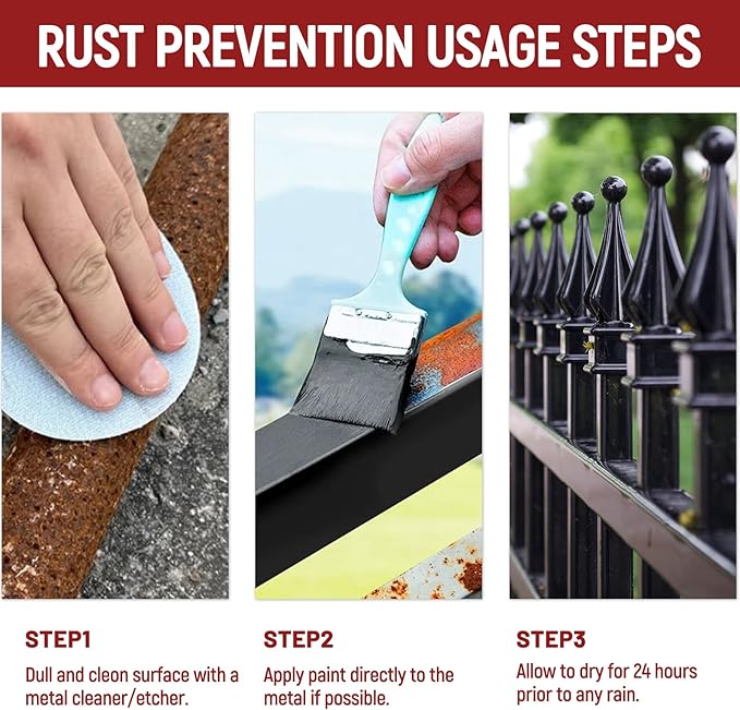 YOA Metal Paint, Water-Based Rust-Proof Paint, 32 fl oz, Metal Primer and Protective Coating, Rust-Proof Coating, Permanently Prevents Rust (Matte Gray)