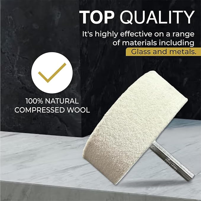 Optical Grade Cerium Oxide 1lb Glass Repair Powder | Glass Window and Windshield Repair | Optical Grade, for use with Camera, Scope, Binocular Lens (1lb with 3" Felt Bob Wheel)