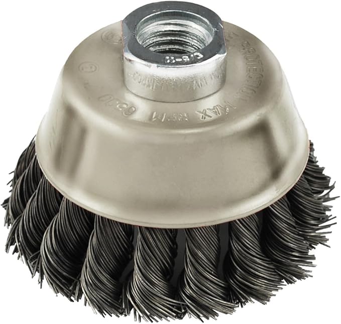 IVY Classic 39046 6-Inch x 5/8-Inch-11 Arbor, Carbon Steel Knot Wire Cup Brush - 0.020-Inch Coarse, 1/Card