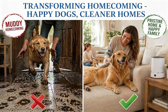Electric Dog Paw Cleaner, Automatic Rotating Silicone Brush, USB Rechargeable Pet Foot Washer Cup, Portable Grooming Cleaning Tool for Small Medium Dogs & Cats | Automatic Rotating Cleaning Soft Silicone Bristles USB Rechargeable IPX7 Waterproof Detach...
