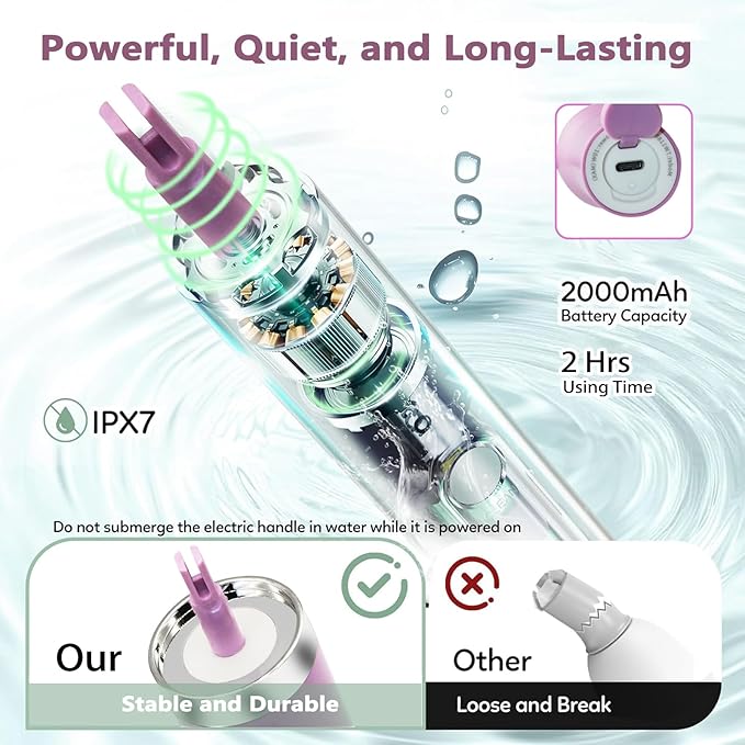 5-in-1 Long Handle Electric Bottle Brush Cleaner and Straw Cleaning Brush with Removable Brush Head, Multi-Function Rechargeable,for Stanley Cups, Baby Bottles, Pacifiers, Coffee Cups, Sports Bottles