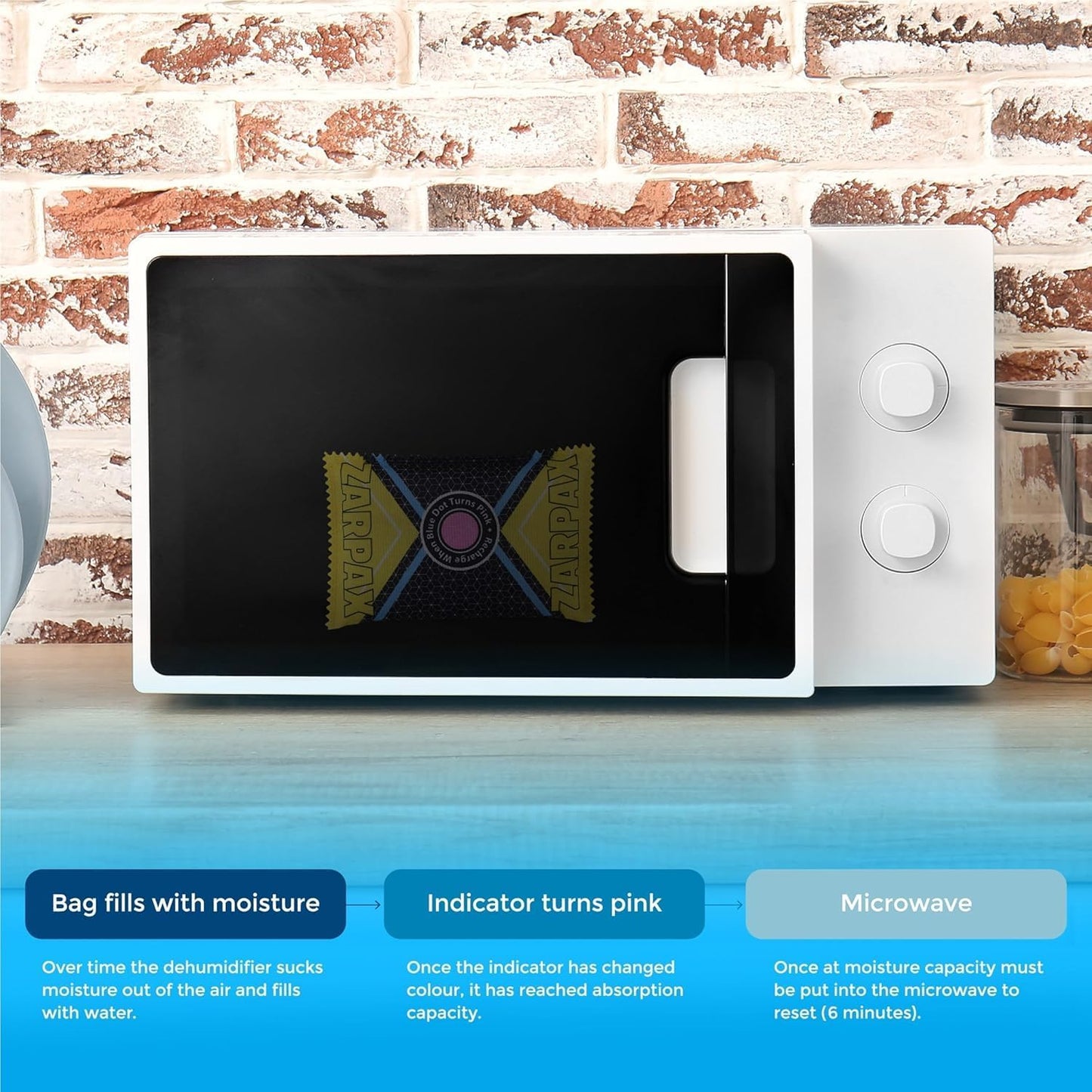 125g Rechargeable Desiccant Packs Dehumidifier Bag - 2 Pack - Moisture Absorbers For Safes, Car, Bathroom, Storage, Garage - Moisture Remover Eliminates Humidity - Reusable Desiccant Bags