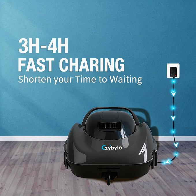 Robotic Pool Cleaner, Cordless Pool Vacuum with 18.5 GPM Powerful Suction,120-Min Runtime, Self-Parking, Pool Vacuum for Above-Ground & Flat Pools to 860 sq.ft，Dark Gray