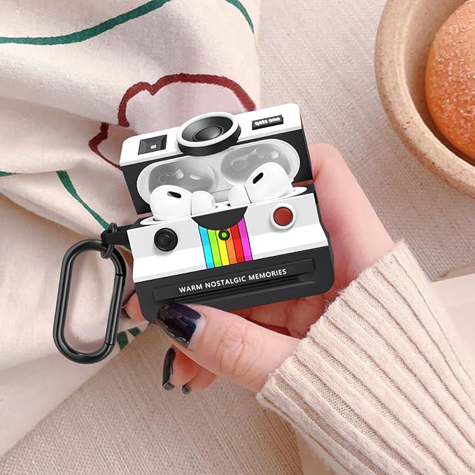VISOOM Retro Case for AirPods Pro Case Cover Women,Cute Fashion Silicone Air iPods Pro 2 1 Gen Case with Cleanner Kit Compatible with Apple Airpods Pro 2nd 1st Generation Cases,White