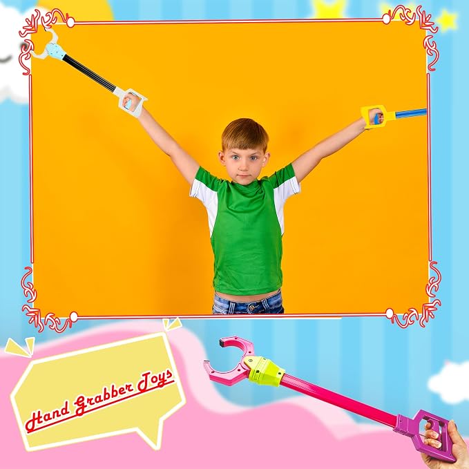 6 Pcs Interactive Grabber Toy Flexible Robot Hand and Robotic Claw Hand Claws for Kids Early Grasping Learning and Garbage Picker Toys