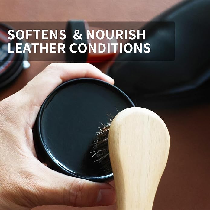 Black Shoe Polish Kit Brown Neutral White Mink Oil Leather Boot Shoe Shine Kit Conditioner Care Cream Clearner Set