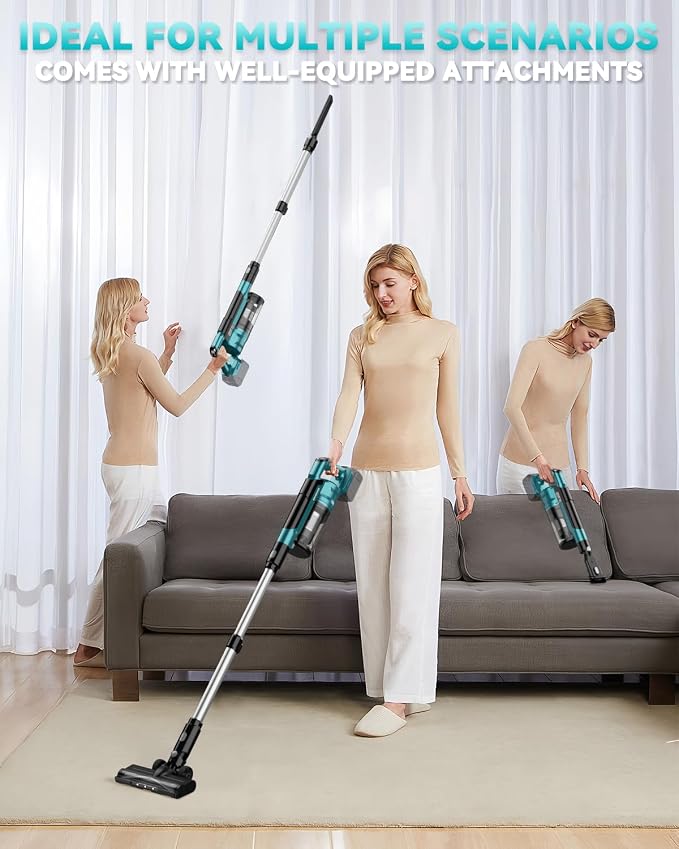 VAXCANZE Cordless Vacuum Cleaner Compatible with Makita 18V Battery, 35kPa Brushless Lightweight Stick Vacuum with 3 Mode Suction, 6 in 1 Stick Vacuum Cleaner with HEPA for Floor, Carpet(Tool Only)