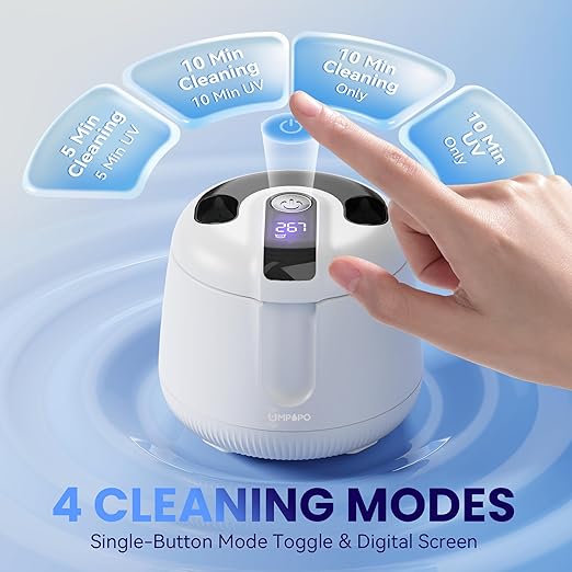 Ultrasonic Retainer Cleaner Machine 48kHz, Dental Cleaning Pod, Ultrasonic Retainer Cleaner for Dentures, Aligners, Mouth Guards, Toothbrush Heads and Jewelry with 200ML Capacity, LAB Supply