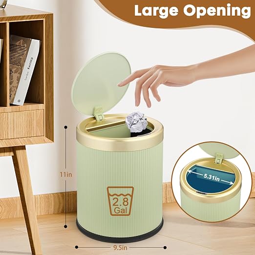 Automatic Touchless Bathroom Trash Can with Lid, 3 Gal and 2.8 Gal Automatic Garbage Bin for Bedroom，Kitchen，Office