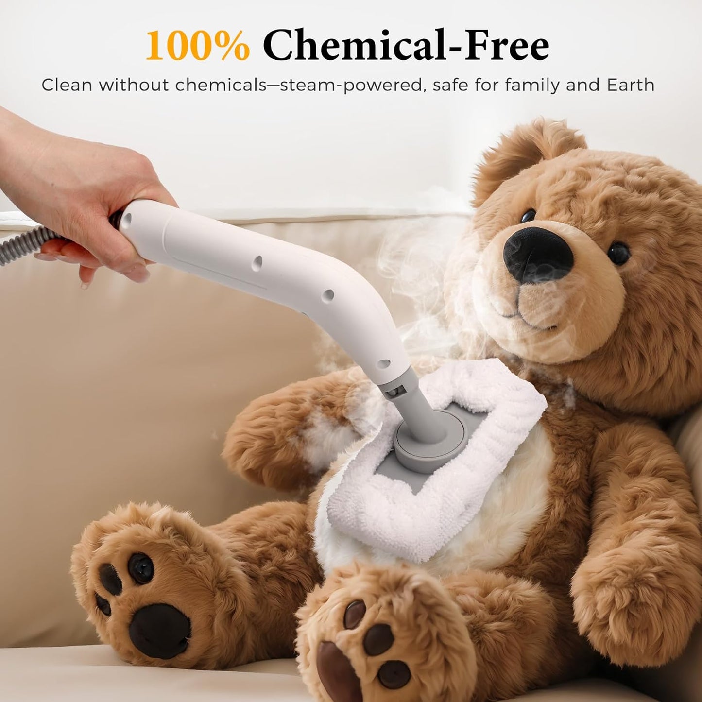 Kuvictewl Steam Cleaner All-in-One Kit, Chemical-Free Steamer for Home Deep Cleaning, Suitable for Floor, Tile, Grout, Window, Kitchen, Sofa, Car