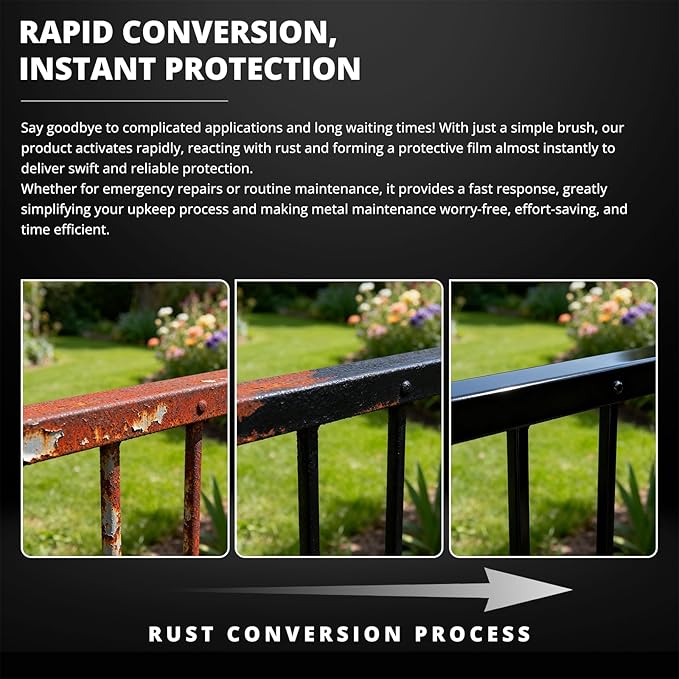 DWIL Rust Converter for Metal, 2 in 1 Rust Converter Paint and Primer, Converts Rust to Long-Lasting Protective Coating, Anti Rust and Rust Prevention Paint, No Sanding or Primer Needed, Black, 1 Gal