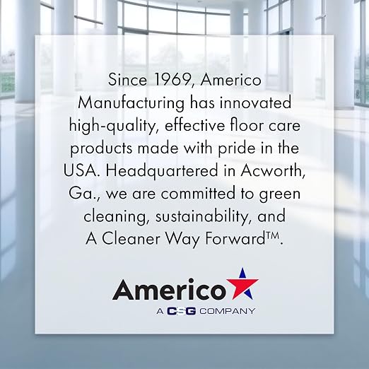Americo Green Scrub Floor Pad, 19" Diameter, 3.25" Center Hole, 5 Pads/Case, Cleaning Pad for Hard Surfaces, Made of 100% Recycled Content, USA Made