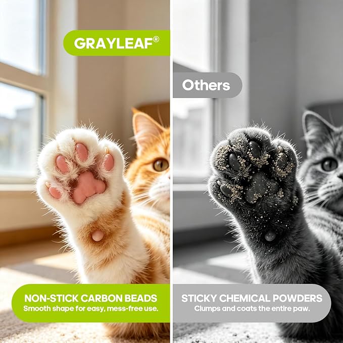 Grayleaf® Unscented Cat Litter Deodorizer, 2.2lb Dust-Free Odor Eliminator | Activated carbon & mineral formula, baking soda free, ideal for heavy odor, multi-cat & automatic boxes