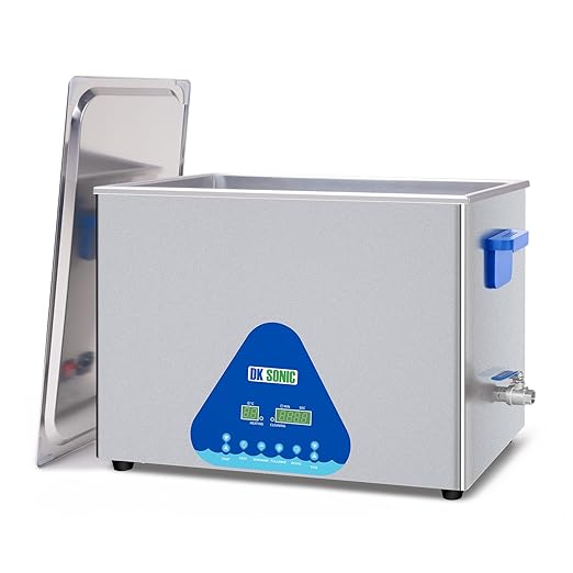 DK SONIC Ultrasonic Cleaner 37L,720W Industrial Ultrasonic Parts Cleaner with Heater&Timer, Digital Control&Basket, Multiple Functions for Motorcycle Engines,Carburetors, Chains
