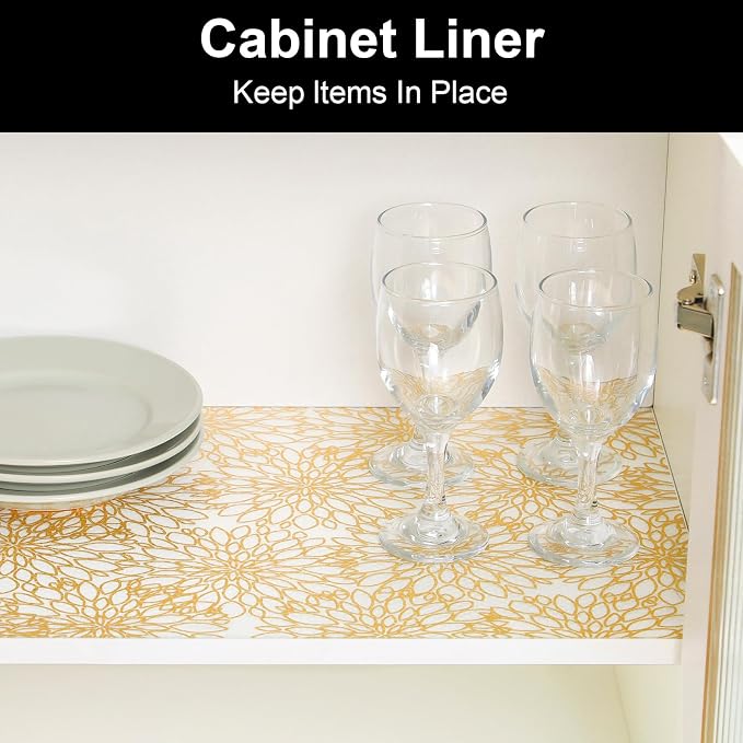 Cooyes Shelf Liner Drawer Liners, Shelf Liners for Kitchen Cabinets, Non-Adhesive Cabinet Liner, EVA Waterproof Non-Slip Refrigerator Liners for Kitchen Drawers（11.8" W x 118" L）