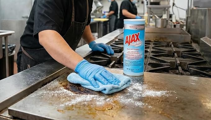 Ajax Professional Heavy Duty Oxygen Bleach Powder Cleanser 21 Oz (Pack of 2) bundled with Micro Fiber Cloth