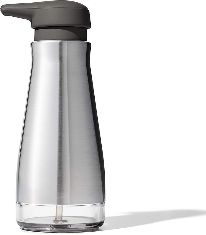 OXO Good Grips Stainless Steel Soap Dispenser and Stronghold Suction Sponge Holder