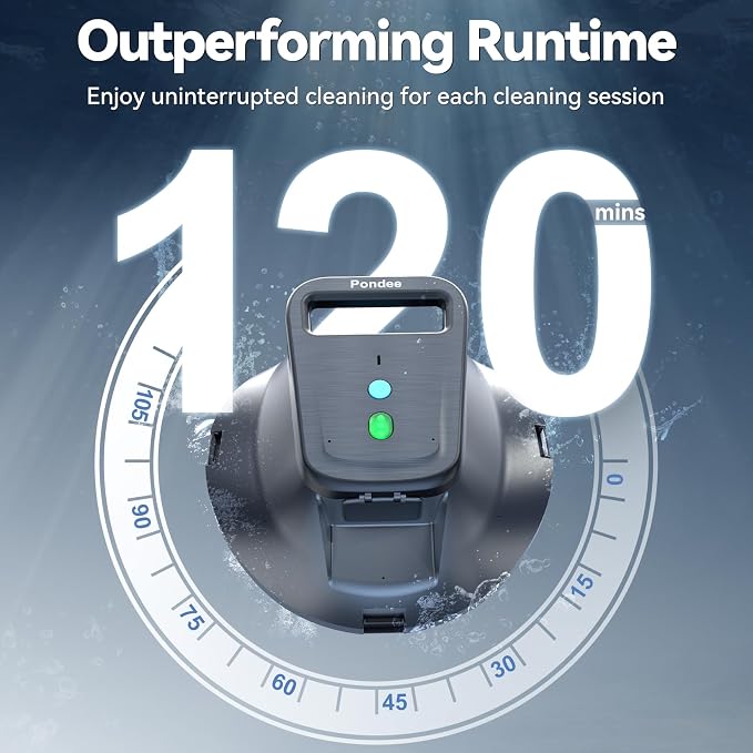 X1 Robotic Pool Vacuum, Cordless Pool Cleaner with 120-Min Runtime, Auto-Parking, 2.5h Fast Charging, for Above-Ground & Flat-Bottom Inground Pools up to 850 sq.ft
