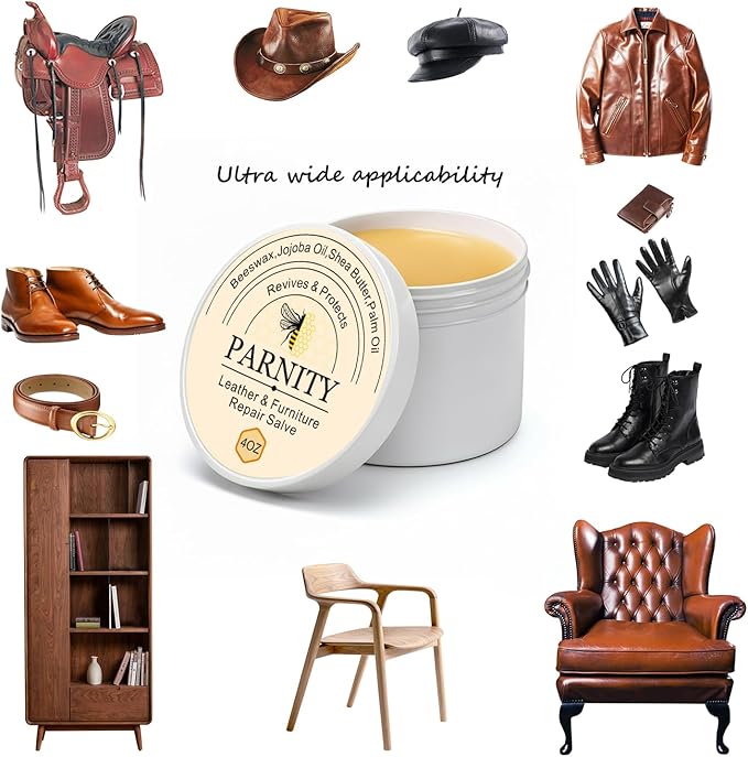 Leather & Furniture Repair Salve,Conditioner for Couches Purse Bag Car Seat,Polisher Moisturizer and Restorer Leather Wood and Vinyl,Prevent Cracking or Fading