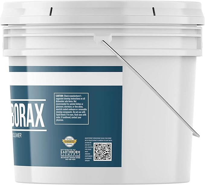 Earthborn Elements Borax Powder, Washing Soda, Soap Flakes (1 Gallon ea.) Multipurpose for cleaning & laundry, Resealable Bucket
