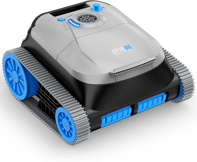 NIXBOT QP5 Robotic Pool Cleaner, Cordless Pool Vacuum for Inground Pools, Dual-Motor Turbine System, Robotic Pool Vacuum for Above Ground Pools with Wall Climing and Navigation Technology