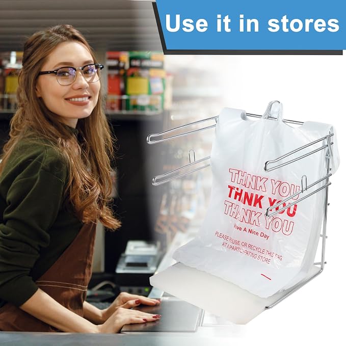 Polmart Plastic Grocery Bag Holder / Rack for Shopping Bags and Plastic Bags (2-Pack)