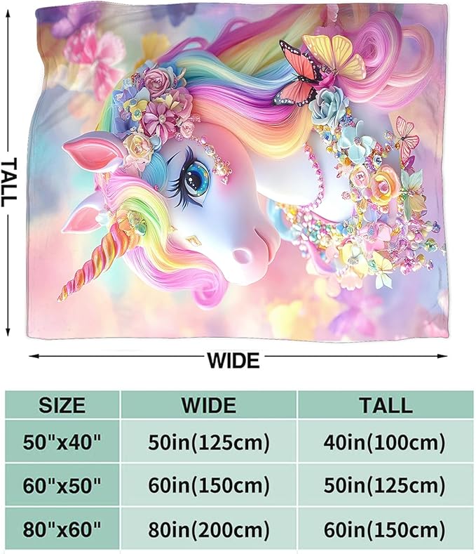 Tijuboni Pink Unicorn Throw Blanket Unicorn Gifts for Girls Women Boys Men Kids Adults Soft Flannel Fleece Blanket for Couch Sofa Bed Home Decor 60"x80"
