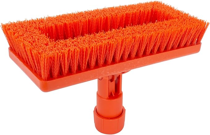 SPARTA 3638831EC24 Polyester Rectangle Scrub Brush, Floor Brush, Cleaning Brush With Swivel Head For Cleaning, 8 Inches, Orange
