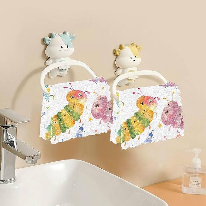 senya Kitchen Dishcloths, Watercolor Caterpillar Cloth Dish Towels 6 Pack Super Absorbent Dishtowels Reusable Cleaning Cloths