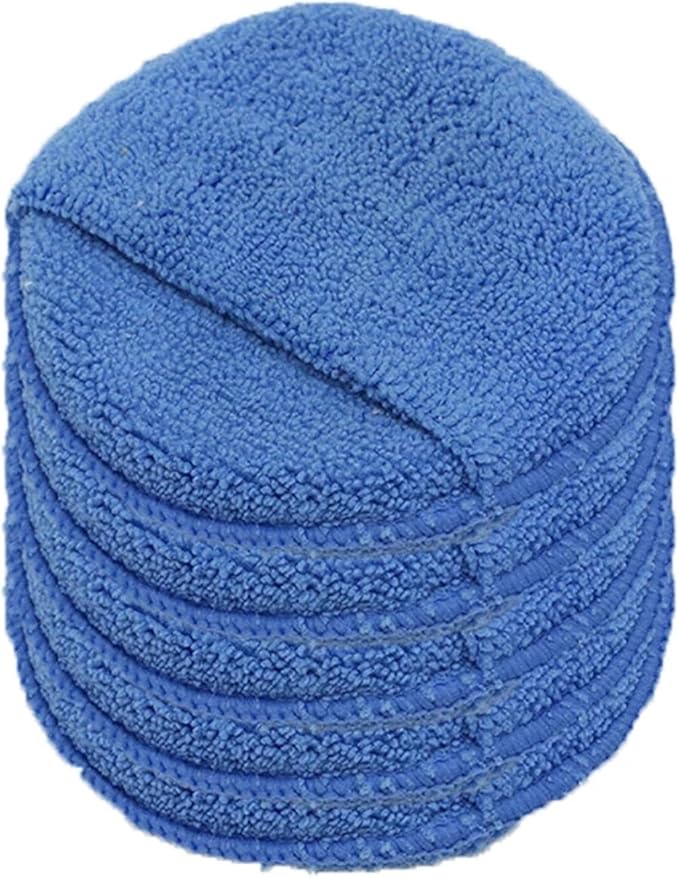 2/5/10Pcs 5-inches Microfiber Wax Applicator Pad Ultra Soft Car Polishing Sponge with Finger Pocket Auto Care Polish Foam Sponge(Blue 10Pcs)