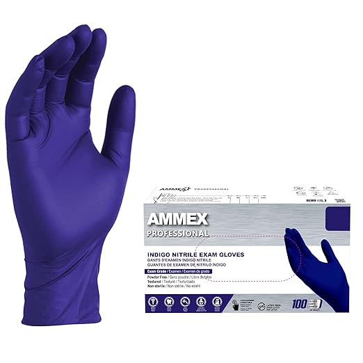 AMMEX Indigo Nitrile Exam Gloves, 3 Mil, Latex Free, Powder Free, Textured, Disposable, Non-Sterile, Food Safe