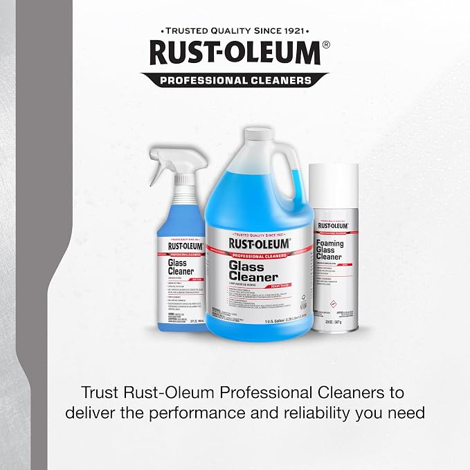 Rust-Oleum Professional Cleaners Foaming Glass Cleaner | 20oz Aerosol Can | Professional Strength | Ammonia-Free | Fresh Scent | 12 Pack