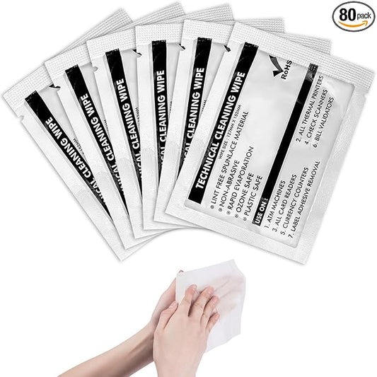 Technical Prep Pads Cleaning Wipes | Pre-Moistened Concentration Electronic Wipes Sheets, Surface Cleaning for Computers, Printer, Electronics, Industrial, Thermal Paste Remover (80PCS, 5"×6")