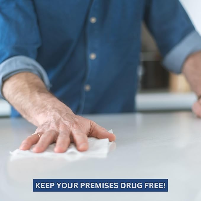 Cocaine Detection Wipes Pack of Sachets - Detect The Presumptive presence of Cocaine on Any Surface by Swabbing The Area with Wipe Turning Blue Upon Contact with Drugs (20)