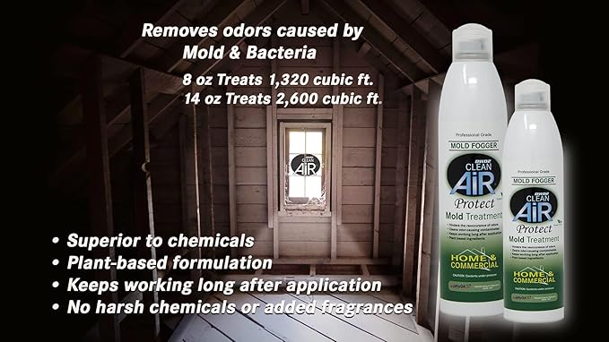 DWD2 Protect™ Home & Commercial Mold-Treatment Plant-Based Mold-Odor Remover Fogger Treatment - eco-friendly solution for a safer and healthier living and working space. (14 oz)