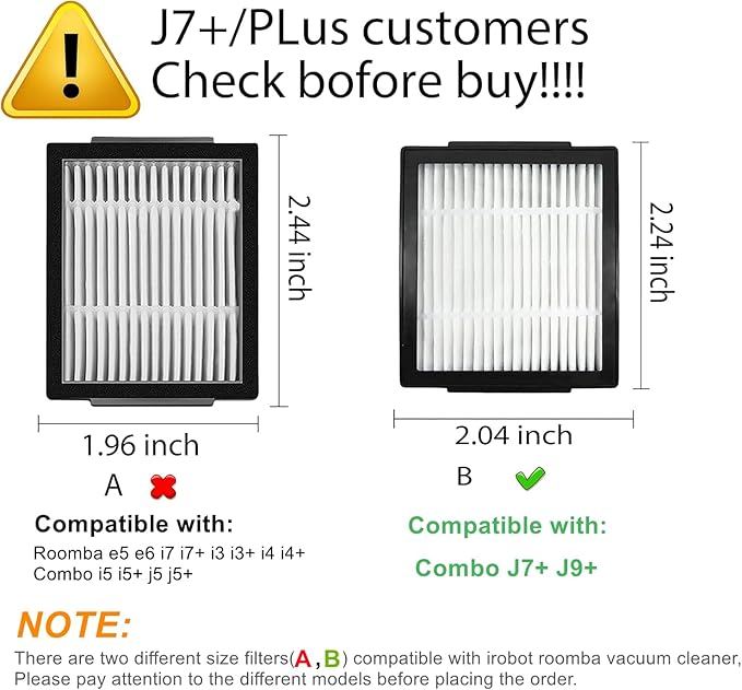 Accesories Replacement Parts Compatible with iRobot Roomba Combo 10 max j10+ j7+ j9+ Robot Vacuum & Mop Cleaner,Filter,Brush,Dust Bag (14 Pack Filter+Brush kit)