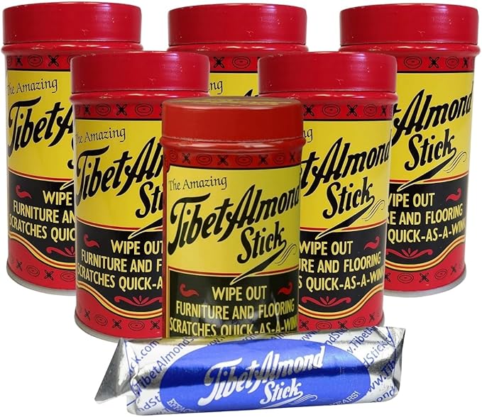 Tibet Almond Stick Scratch Remover – 6 x 0.2 oz – Quick Fix Stick Wood Repair – Wood Floor Repair – Old English Scratch Cover