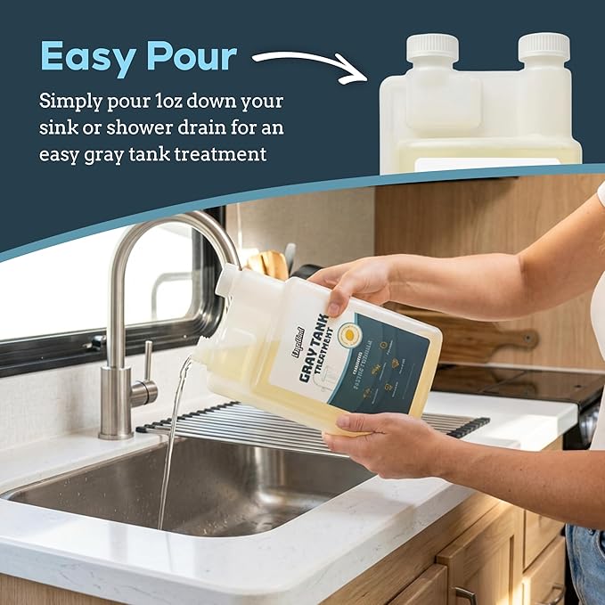 Liquified RV Toilet Treatment - Gray Holding Tank Digester - Odor Eliminator - Lemon Scent - Matts RV Reviews