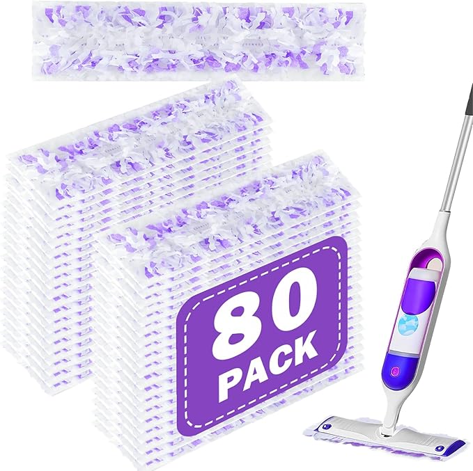 Power Mop Pads Refills for Swiffer PowerMop Multi-Surface Mopping Pad Disposable Replacement Mop Refill Pads Compatible with Swiffer PowerMop (80)